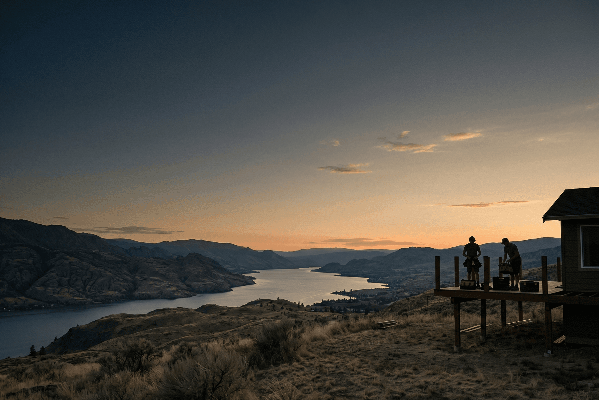 Trades crew using OPS job management app on a construction site